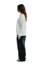 Load image into Gallery viewer, Off-white knit quarter zipper
